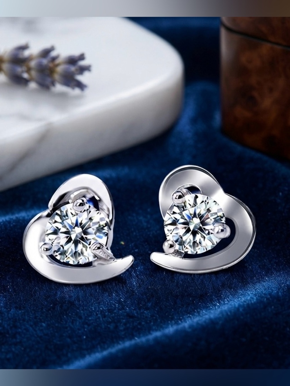 Silver Heart Crystal Stud Earrings - women’s jewelry! 3 for 10.NWT